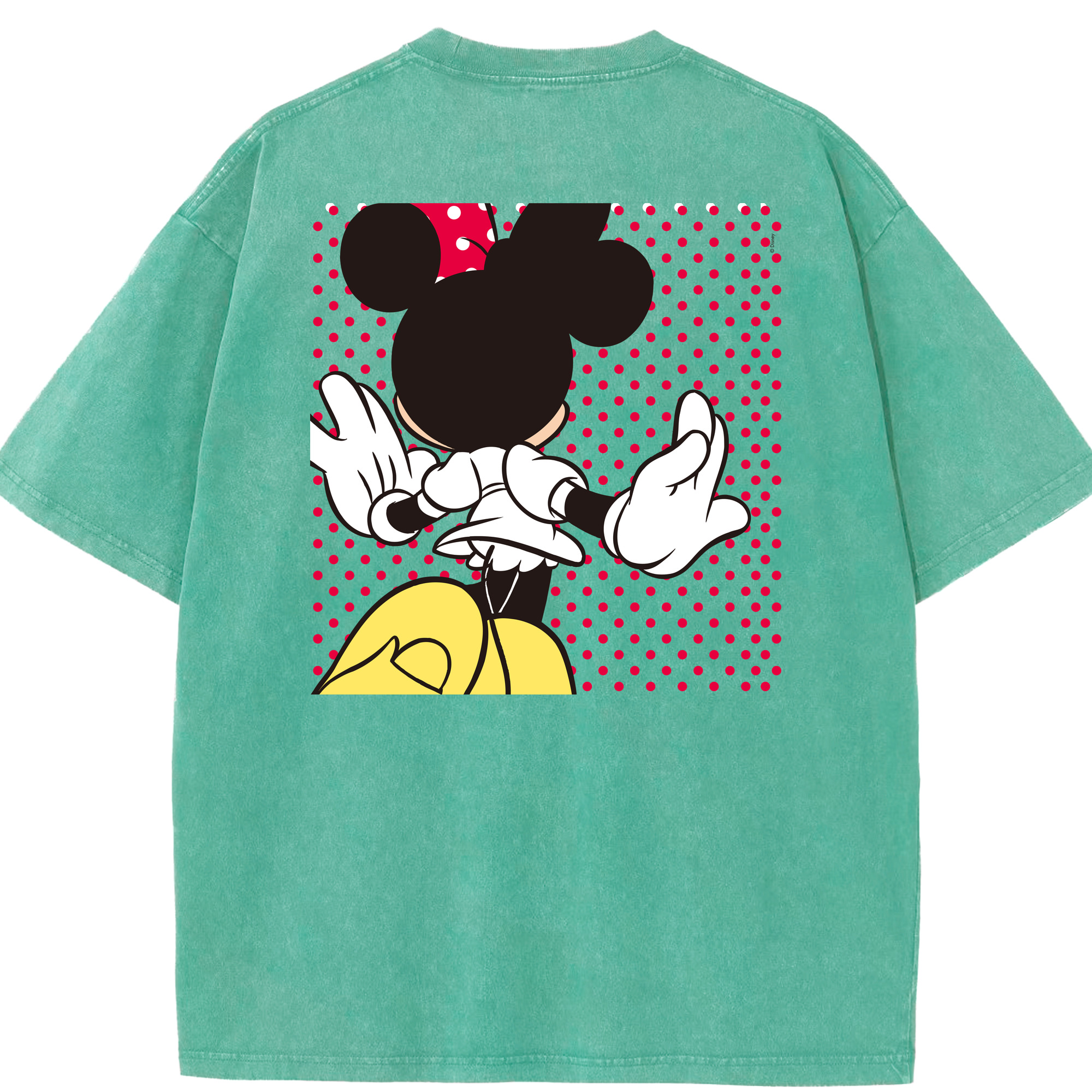 （画像用） ミッキーマウス Mickey Mouse 綿100% ヴィンテージ風 半袖Tシャツ（背面プリント）
